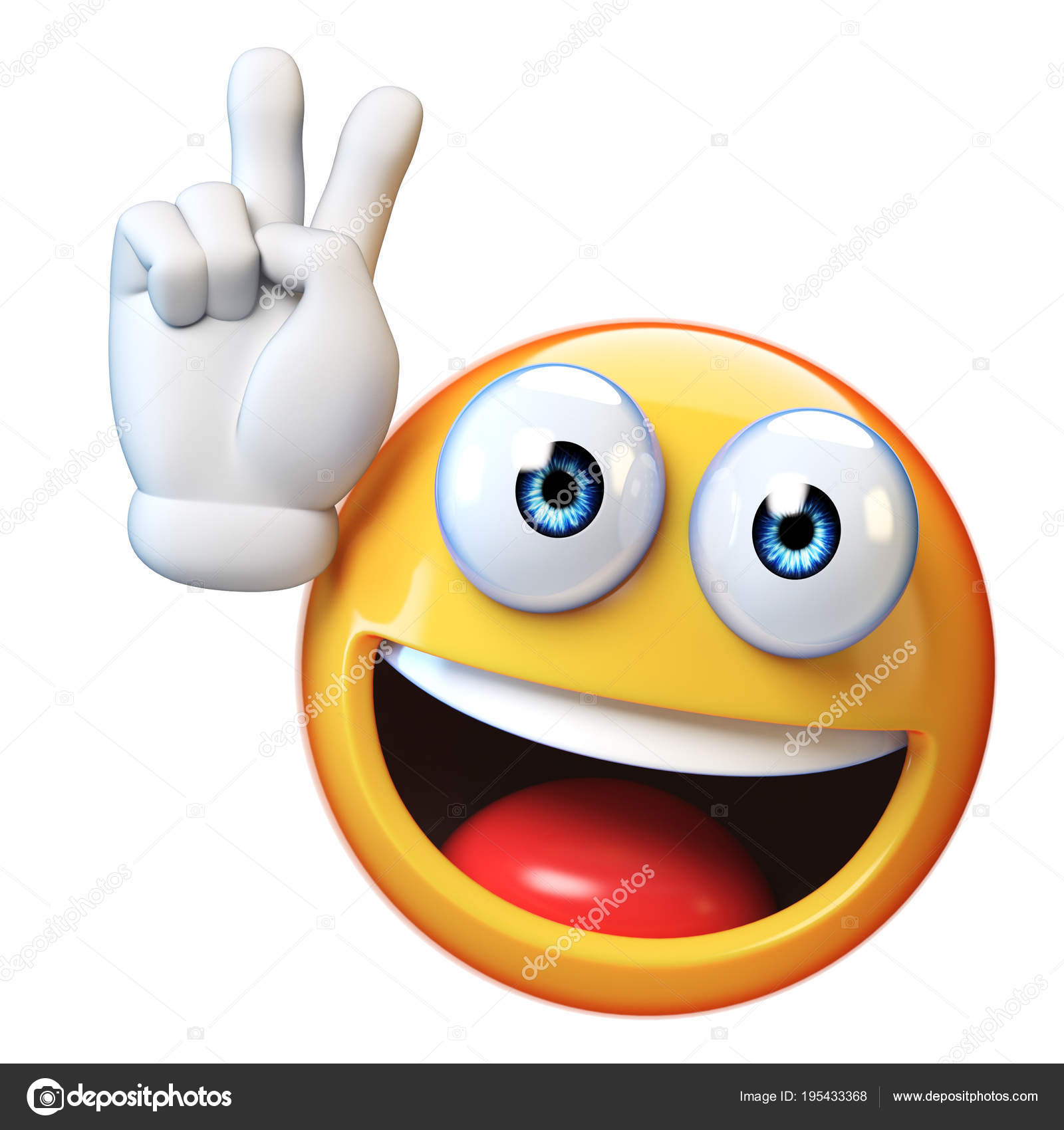Peace Emoji Isolated White Background Victory Emoticon Rendering Stock  Photo by ©koya979 195433368