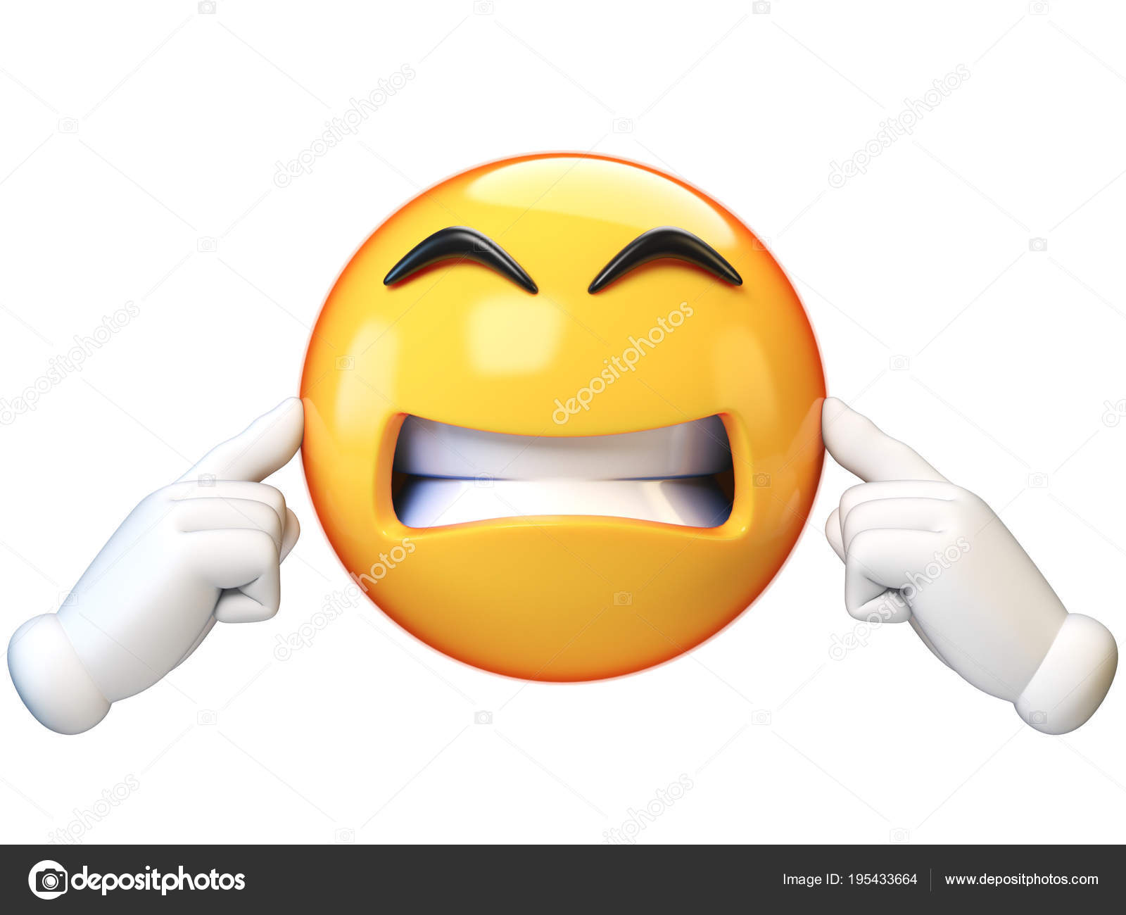 Emoji Covering His Ears Listening Isolated White Background Ignoring  Emoticon Stock Photo by ©koya979 195433664