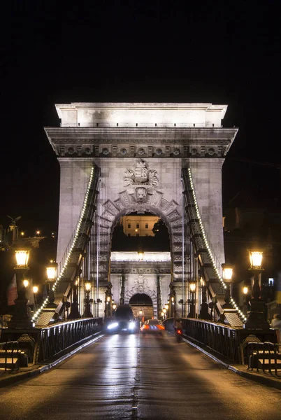 Kettingbrug per nacht — Stockfoto