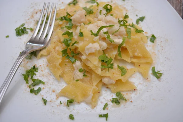 Nudelgemüse Mit Kohl Italienisches Gericht Blumenkohl Gemüse — Stockfoto