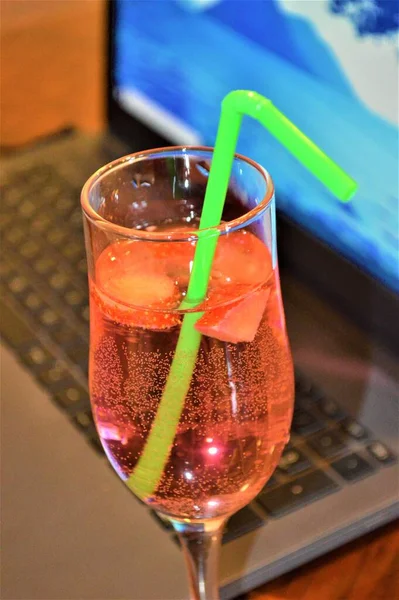 Bebida Fresca Fría Fruta Fresa — Foto de Stock