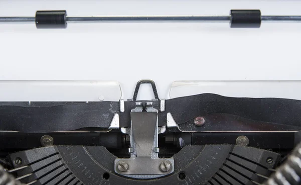 Velha Máquina Escrever Dos Anos Setenta Com Papel Espaço Cópia — Fotografia de Stock