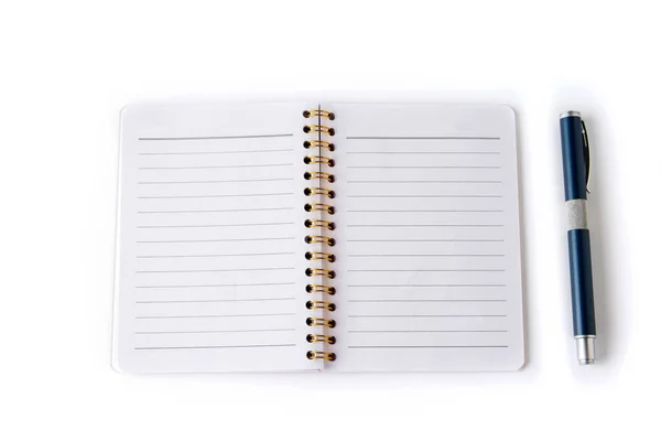 Notepad Pen Message White Background — Stock Photo, Image