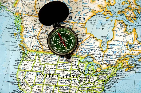 Compass on the map Stock Photo - Depositphotos 348837914 Stock Photo Usa Map Compass 