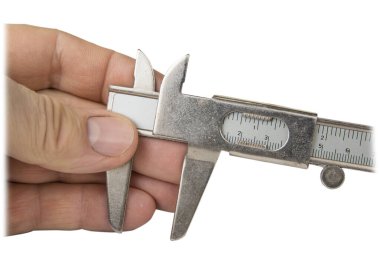Vernier kalibreli beyaz arkaplan