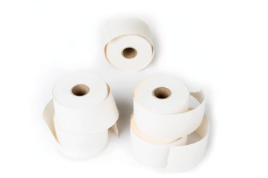 Hesap makinesi veya beyaz üzerine kasiyer için kağıt rulo