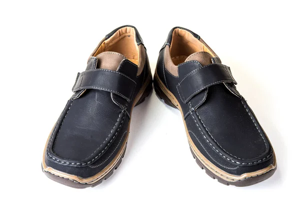 Läder Casual Skor För Mannen Den Vita — Stockfoto