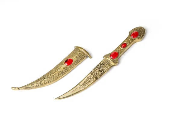 白を背景にオスマン帝国のヴィンテージナイフ — ストック写真