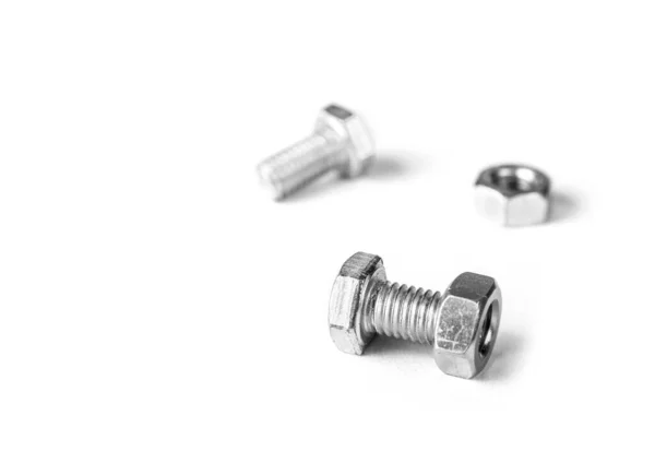 Bolts Nuts White Background — Stock Photo, Image