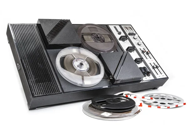 Starý Magnetofonový Magnetofon Naviják Sedmdesátých Let — Stock fotografie