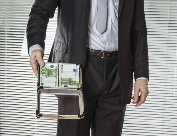 Empresário Sucesso Mostrando Seu Dinheiro Dinheiro — Fotografia de Stock