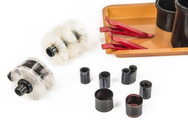 Fotoğraf araçları ile eski bir film tankı geliştiricisi