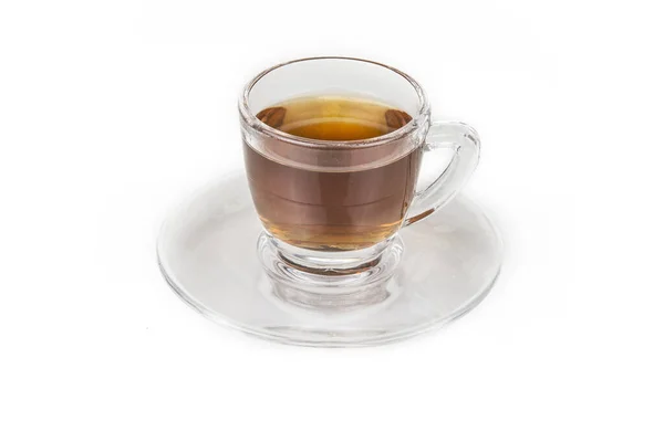 Ένα Φλιτζάνι Τσάι Ολόκληρο Λεμόνι Στο Λευκό — Φωτογραφία Αρχείου