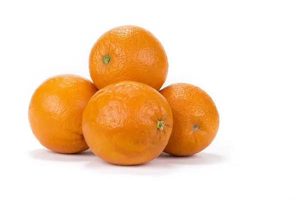 Fresh Juicy Oranges Halves White Background — Stock Photo, Image