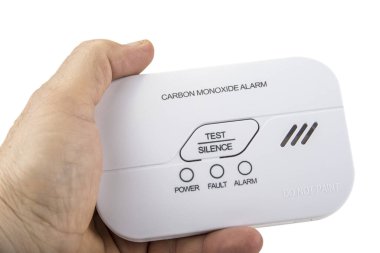 Carbon monoxide alarm for safe sleep on white clipart