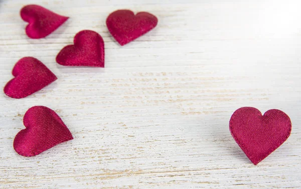 День Святого Валентина Сердце Текстурированный Деревянный Стол — стоковое фото