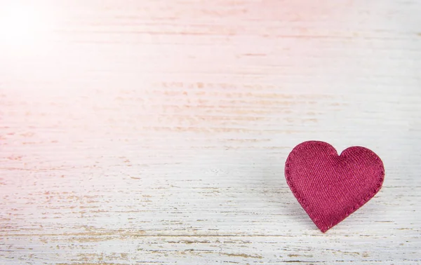 Valentine Day Heart Textured Wooden Table — Stock Photo, Image