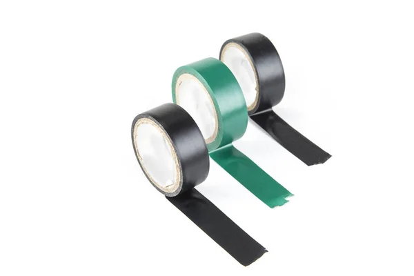 Fitas Elétricas Preto Verde Branco — Fotografia de Stock