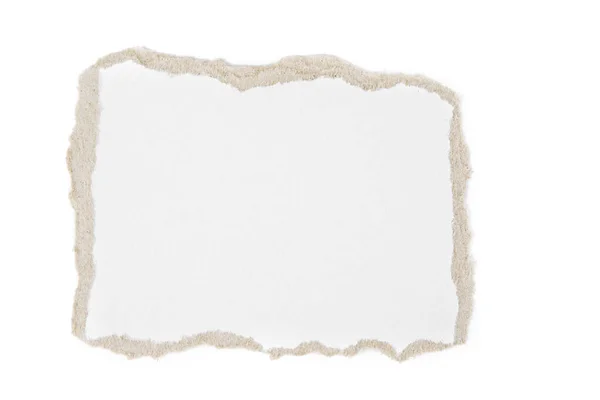 Papel Cartón Roto Blanco Sobre Blanco — Foto de Stock