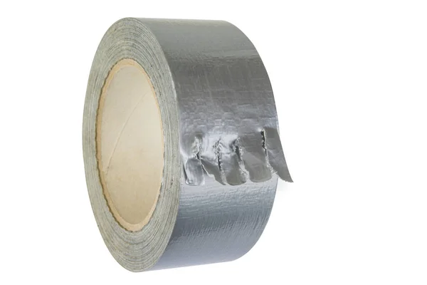 Silver Duck Tape Teared Start — Stock Photo, Image
