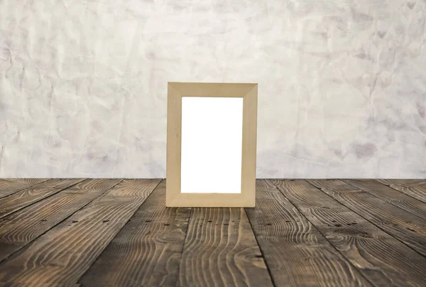 Blanco Houten Frames Bruine Houten Vloer — Stockfoto