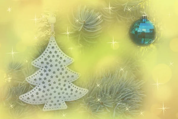 Kerstballen Decoratie Abstracte Bokeh Achtergrond — Stockfoto