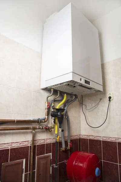 New Gas Condens Boiler Heating Hot Water — Stock Photo, Image