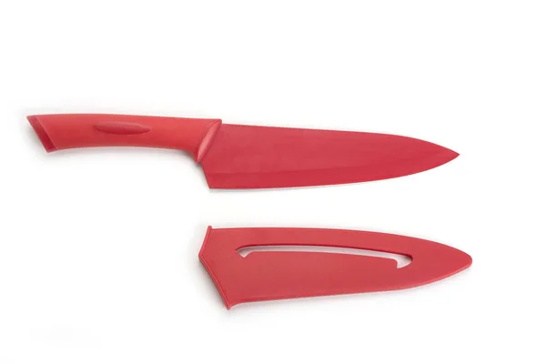 Mutfak Bıçağının Kalitesi Kırmızı Beyaz — Stok fotoğraf