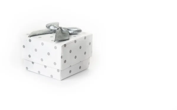 Pequeña Caja Decorada Con Lazo Para Joyas — Foto de Stock