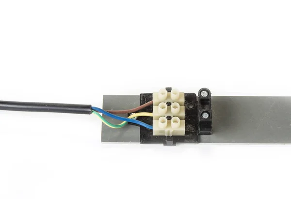 Elektrische Connector Met Draden Een Witte Achtergrond — Stockfoto