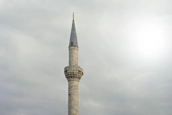 Minaret Turkisk Moské Mulen Himmel — Stockfoto