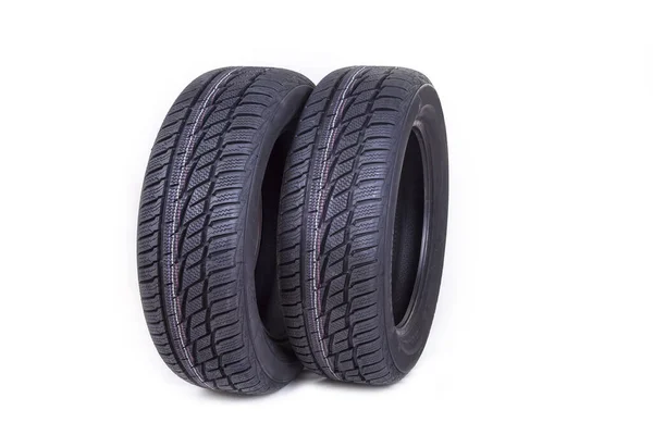 Brand New Winter Tire Isolated White — Stock Photo, Image