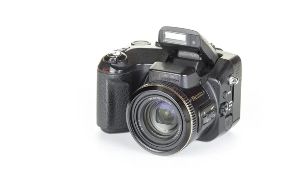 Câmera Fotográfica Digital Compacta Sobre Fundo Branco — Fotografia de Stock
