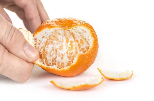 Partially Peeled Tangerine Healthy Food Concept — Stock Photo, Image
