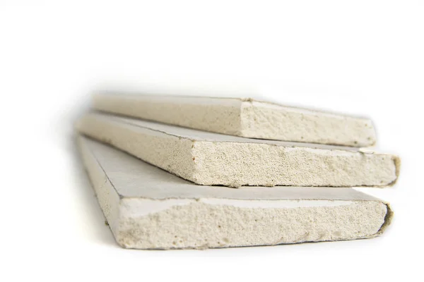 Stacking White Gypsum Panels Drywall Plasterboard Stock Photo