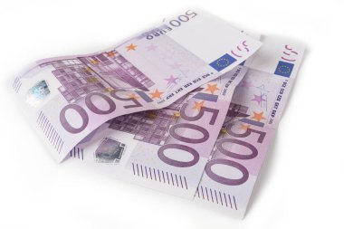 Beyaz arka planda 500 euro fatura