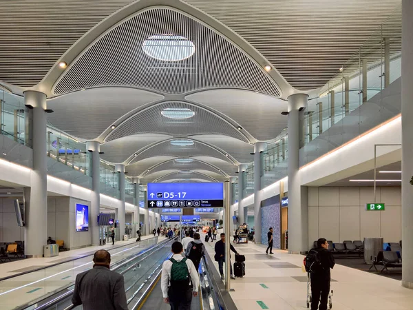 Istanbul Turkey Października 2019 Nowoczesne Korytarze Architektoniczne Nowym Lotnisku Stambule — Zdjęcie stockowe