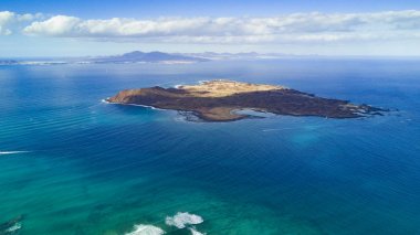 lobos Adası, fuerteventura, Kanarya Adaları havadan görünümü