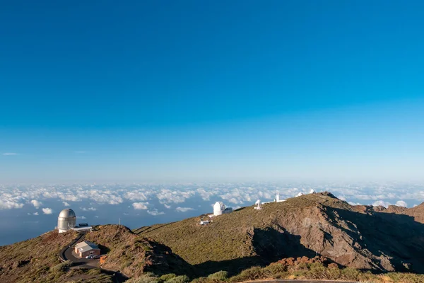 Widok obserwatoriów z góry Roque De Los Muchachos, La Palma Obraz Stockowy