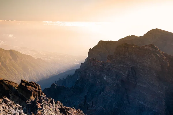 Mirador Roque de los Muchachos, popularna atrakcja turystyczna - La palma Obraz Stockowy