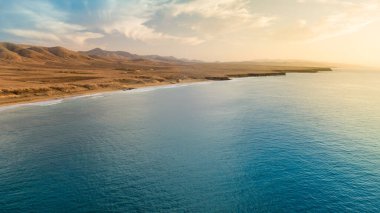 gün batımında, Kanarya Adaları hava görünümünü Batı Sahili, Fuerteventura