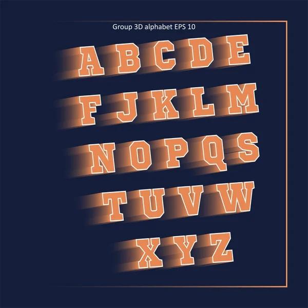 Alphabet équipe sportive orange — Image vectorielle