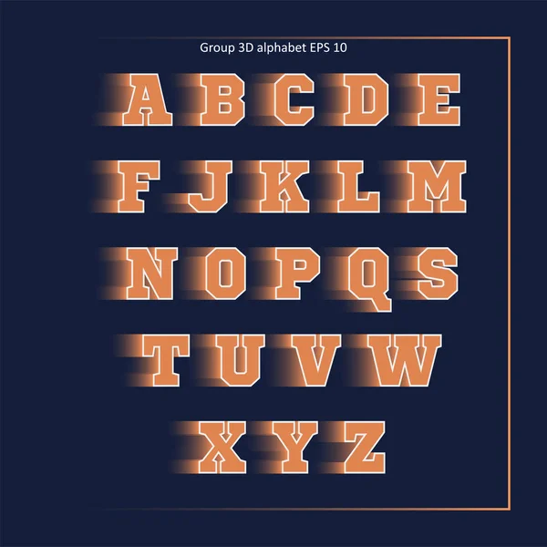 Πορτοκαλί άθλημα ομάδα αλφάβητο — Διανυσματικό Αρχείο