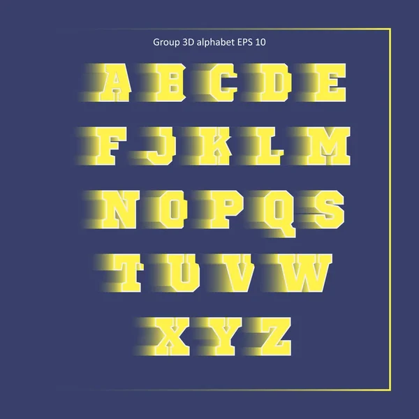 Alphabet jaune équipe sportive — Image vectorielle