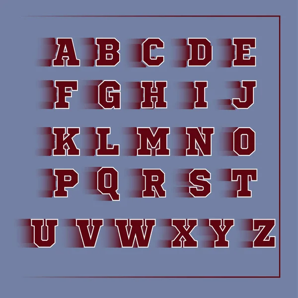 Alphabet sport 3D vecteur rouge — Image vectorielle