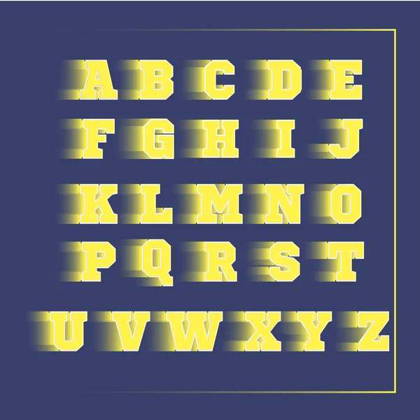 Alphabet sport 3D vecteur jaune — Image vectorielle