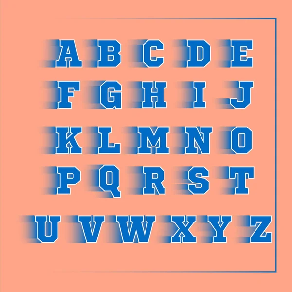 Alphabet sport 3D vecteur bleu — Image vectorielle