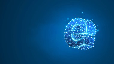 Alfabe E harfi, küçük harfli bir tasarım. Sancak, şablon ya da şablon. Soyut dijital kablo, düşük polyester ağ, vektör mavi neon 3d illüstrasyon. Üçgen, nokta noktası.