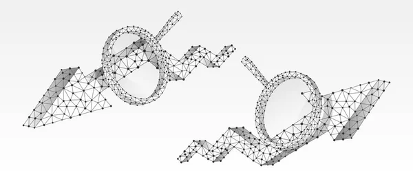 Набір Стрілок Діаграм Downtrend Growth Збільшувальними Окулярами Ринкова Криза Аналіз — стоковий вектор