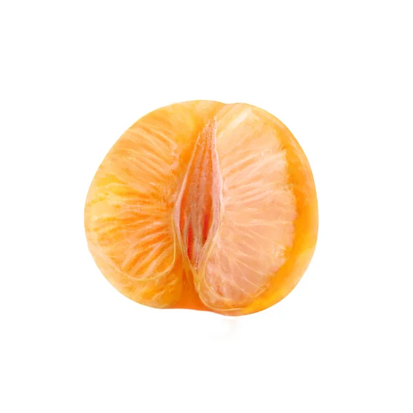 Agrumes mûrs juteux moitié. Mandarine sans pelure . — Photo